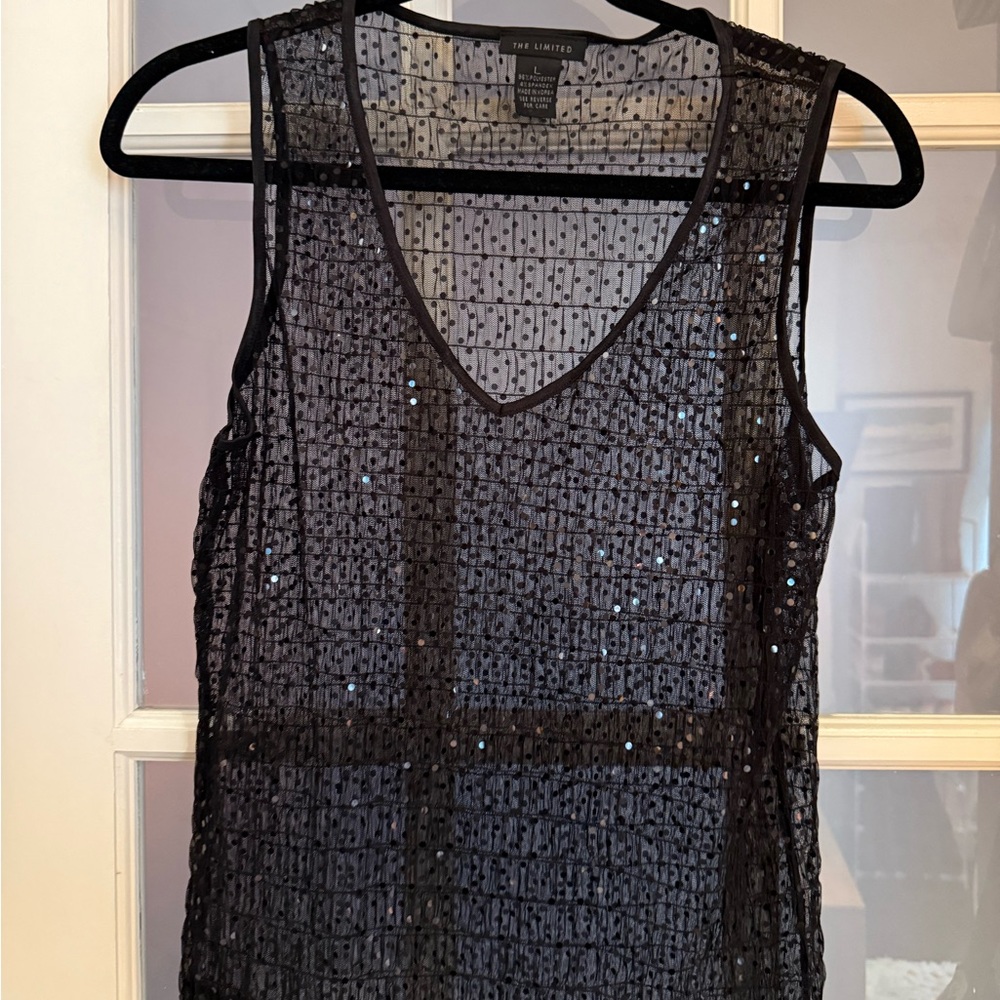 The Limited Black Sequin Tank Top